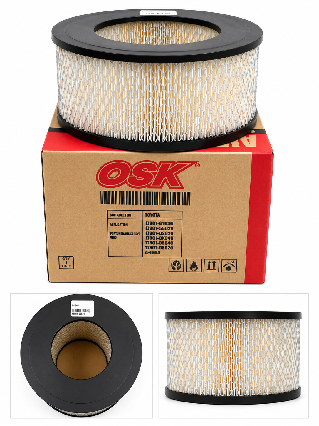 Filtre à Air OSK A-1904 – Compatible Toyota Hilux Vigo, Revo et Fortuner