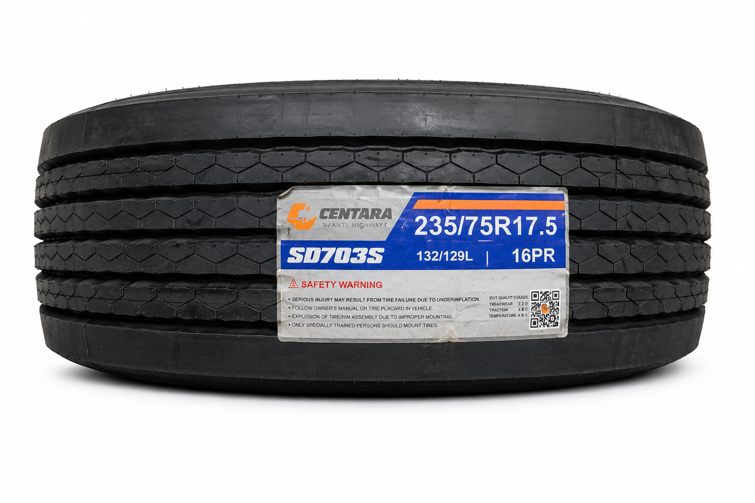 Pneu Centara SD703S 235/75R17.5 132/129L 16PR – Haute Performance Poids Lourds