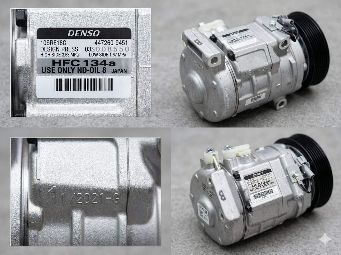 Compresseur de Climatisation Denso 10SRE18C / 447260-9451