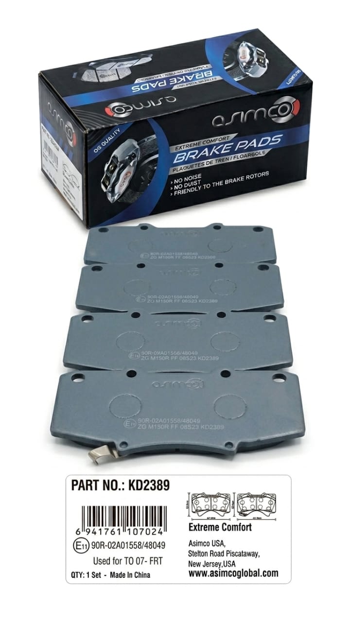 Plaquettes de Frein Avant Asimco KD2389 – Performance et Sécurité Maximales