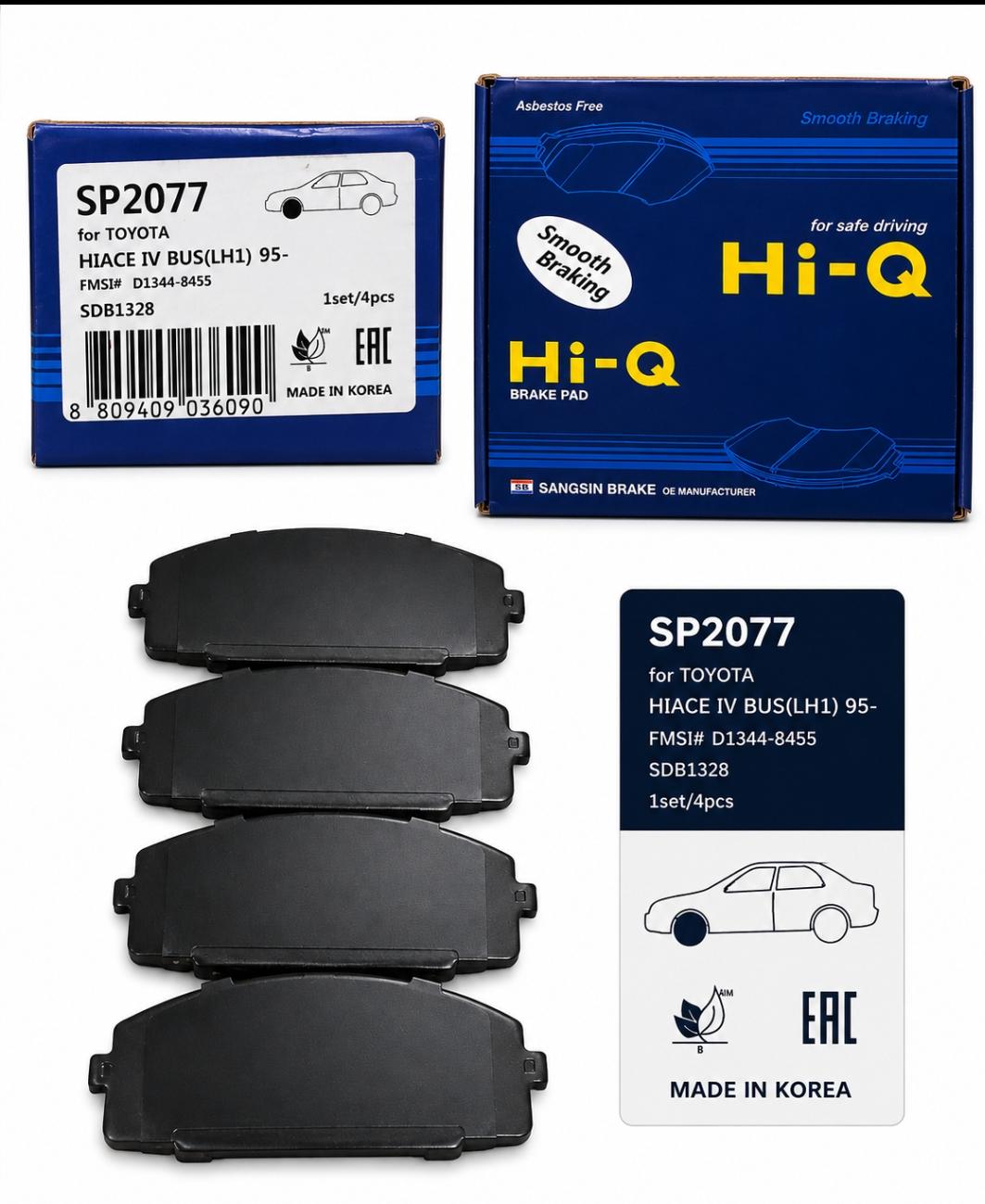 Plaquettes de Frein Avant Hi-Q SP2077 pour Toyota Hiace IV Bus LH1 1995+